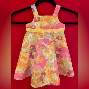Gymboree Baby Girl Floral Twirl Sundress Size 18-24 Months, Yellow & Pink, EUC.